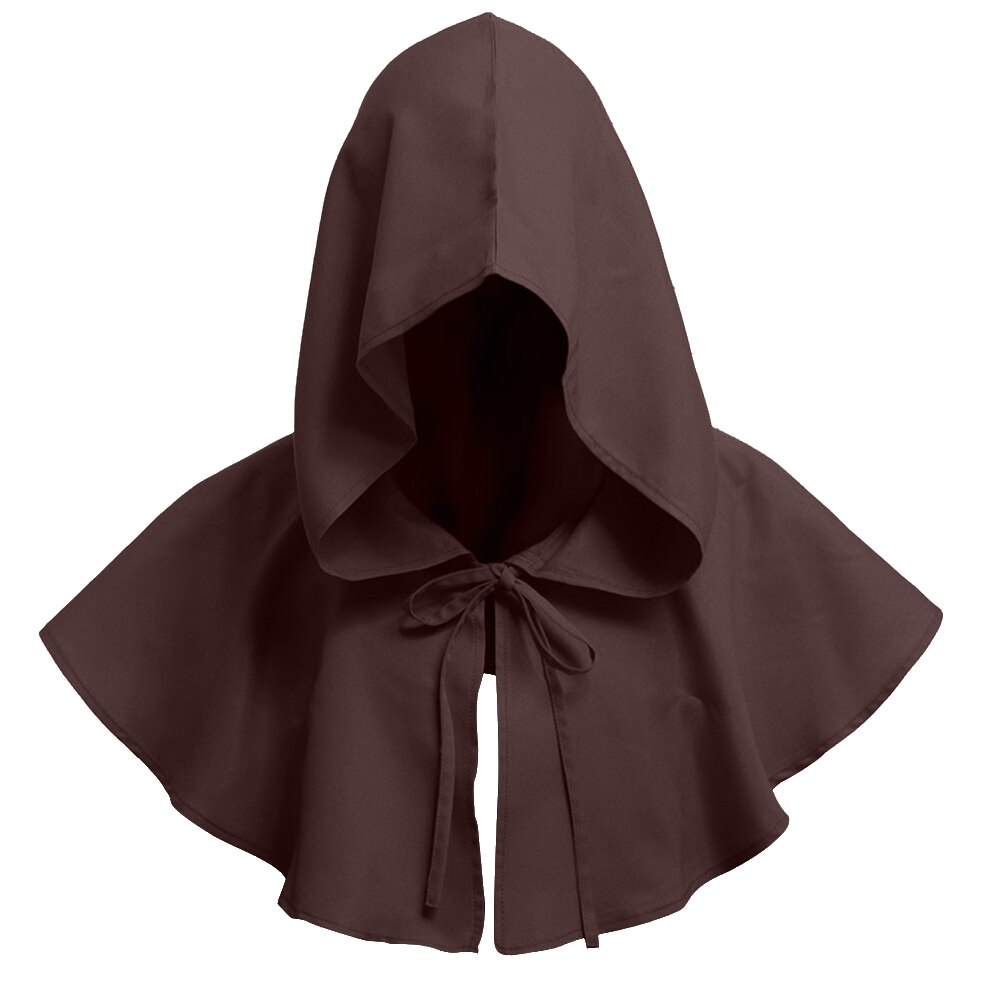 Moyen âge capuche corde Cape sorcière médiévale déguisement d'halloween accessoires de Cosplay jeu délicat Halloween événement: Light Brown