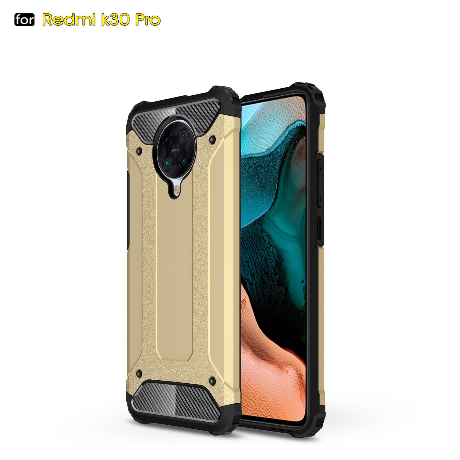 Voor Coque Xiaomi Poco F2 Pro Case Little F2 Pro Heavy Armor Slim Hard Rubber Cover Silicone Telefoon Gevallen Voor xiaomi Poco F2 Pro: Gold