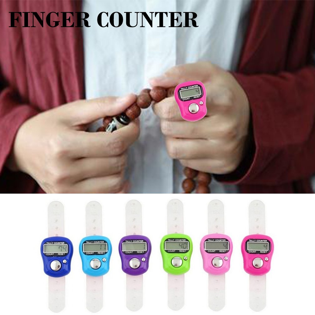1 pcs electronic digital counter mini LCD electronic pedometer random color handheld ring marking plastic counter