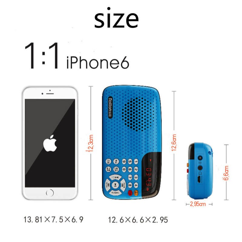 MINI Version Card Speaker LED Display Portable Speaker Tone USB&amp;TF Radio Morning Exercise Singing Machine for the Elderly