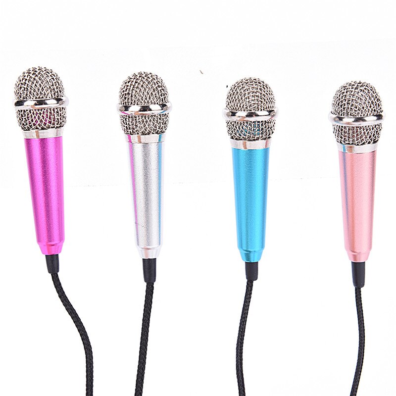 3.5mm Stereo Studio Mic KTV Karaoke Mini Microphone For Cell Phone Laptop PC Desktop 5.5cm*1.8cm Small Size Mic