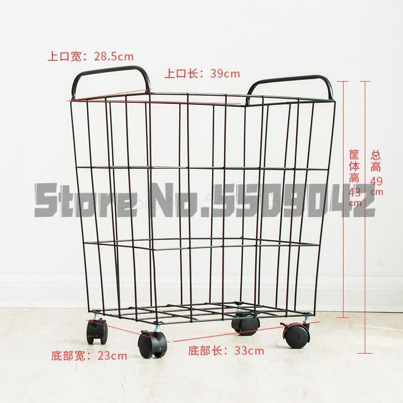 Fabric hamper Nordic wrought iron toy storage basket large laundry home bucket simple dirty clothes: a6