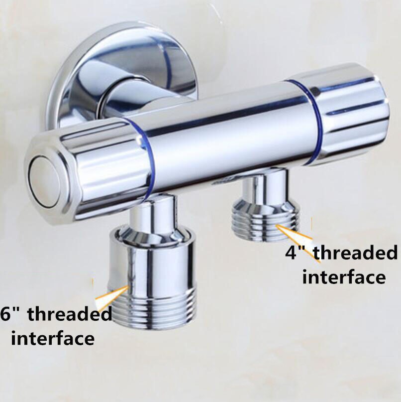 Fuld kobber trekant ventil vand separator antik dobbelt-brug dobbelt vand tre-vejs vinkel ventil vaskemaskine vandhane switch: E