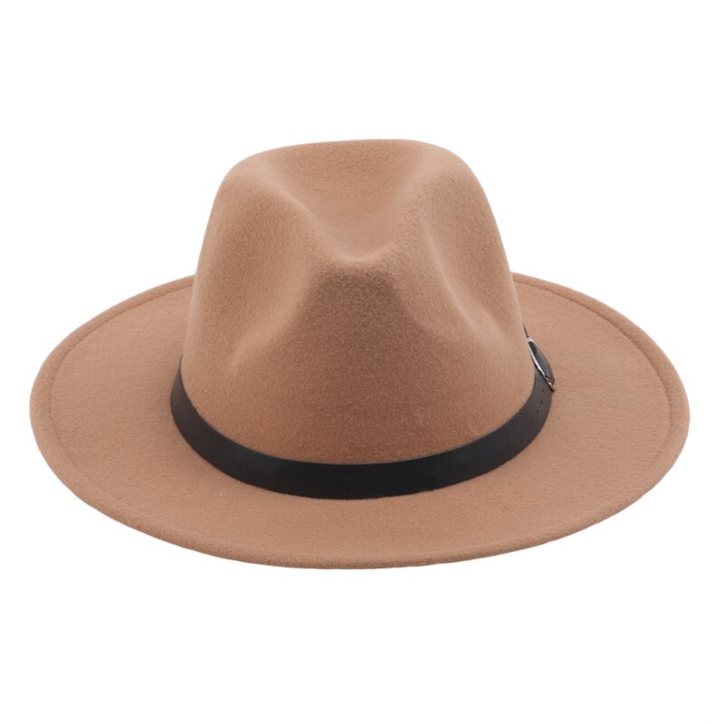 Heren fedora dames jazz hoed zomer lente zwarte wollen mix pet outdoor casual hoed: Khaki