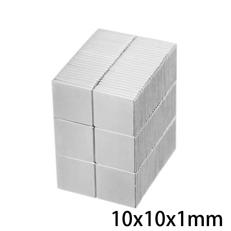 50 ~ 1000 Pcs 10X10X1 Mm Neodymium Magneet 10 Mm * 1 Mm Dunne Krachtige Ndfeb magneten 10X10X1 Mm Blok Sterke Zeldzame Aarde Magnetische 10*10*1