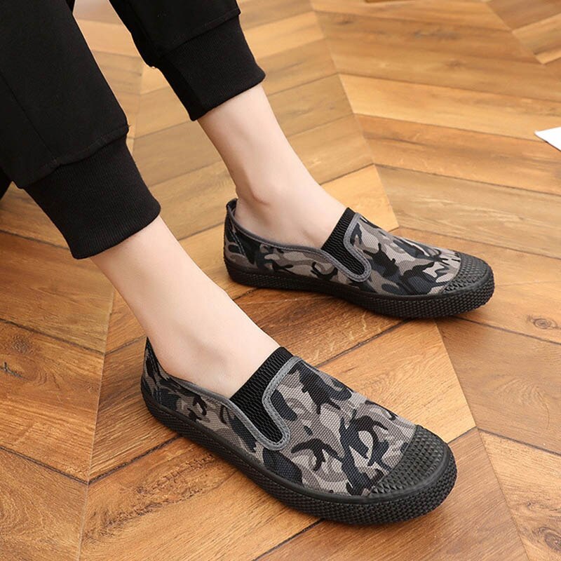 Chaussures de Camouflage classiques à enfiler pour hommes, chaussures antidérapantes, confortables, légères, à la , pour homme, grande taille, collection chaussures décontractées: Gray / 8