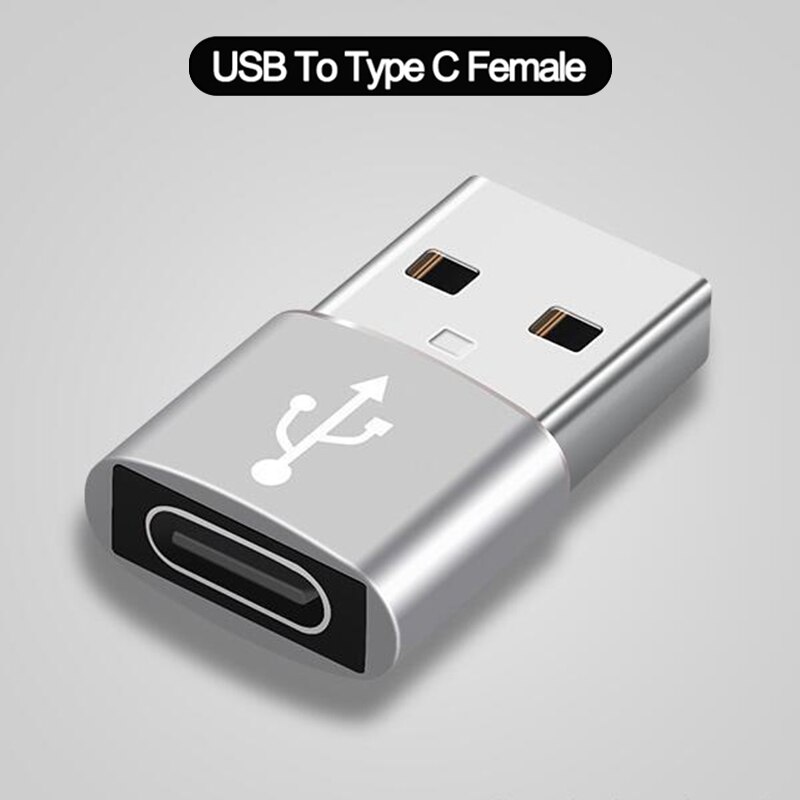 Convertitore di cavo da maschio a USB femmina di tipo C per telefono cellulare 2in1 connettore da Micro usb a USB adattatore OTG per laptop U Disk Mouse: USB-Type C Silver