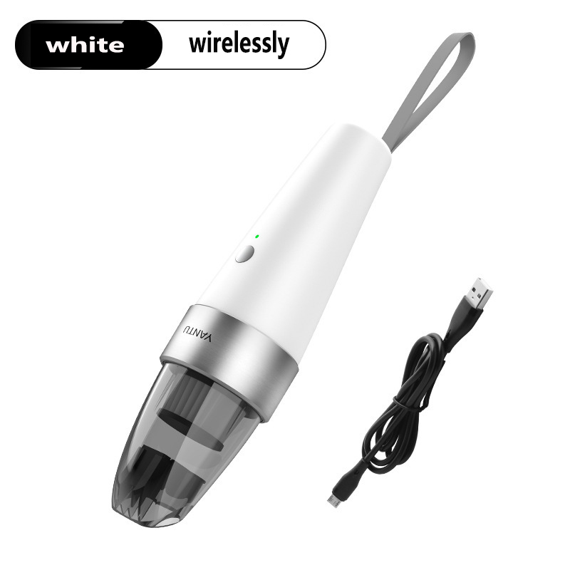 Mini Wireless Car Vacuum Cleaner Portable Mini Small Handheld Auto Interior Vaccum Cleaner Cordless Dust Car Aspirador Hoover: White Wireless