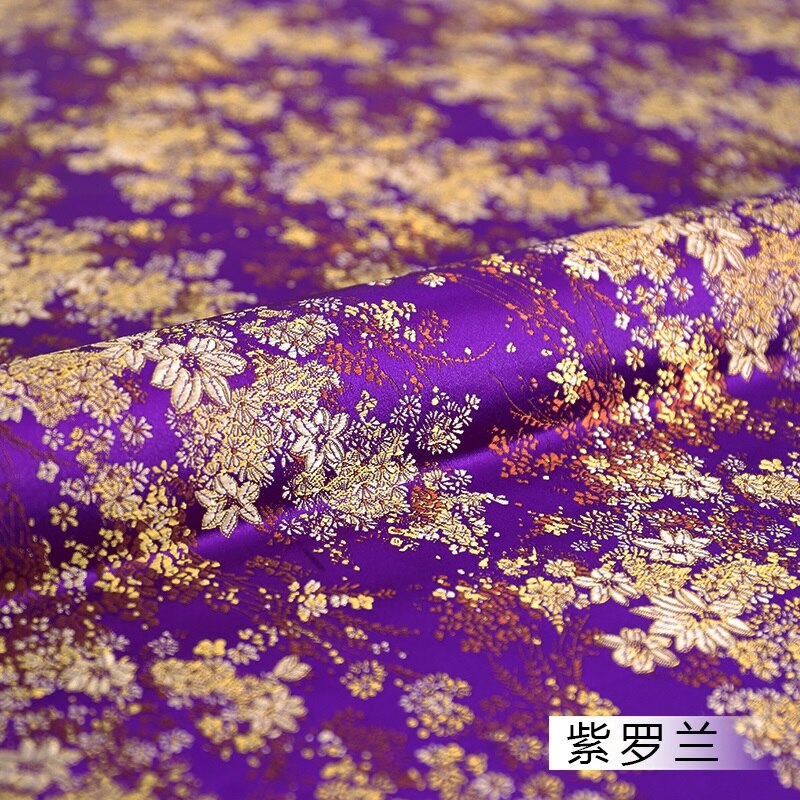 Brokaat Satijn Stof Mooie Jurk Stof Materiaal Voor Maken Cheongsam En Kimono: Violet