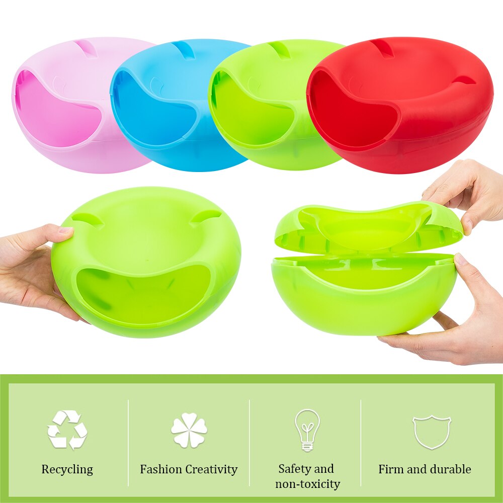 Doven snack skål plastik melon frø nødde opbevaringsbeholder med telefonholder dobbelt lag snack opbevaring boks тарелки для еды