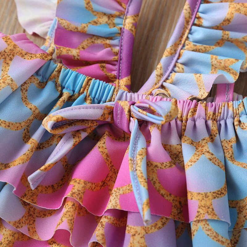 Nieuwste zomer baby zwempak prinses glitter zeemeermin 2 stuks baby meisjes badmode strandkleding kinderen meisje