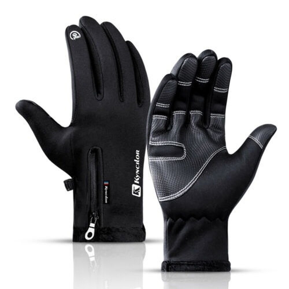 Unisex vinter fleece termisk varme touch screen handsker udendørs sport vindtæt ridning cykel motorcykel ski klatrehandsker: L
