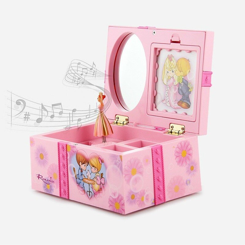 Roze Dansen Meisje Muziekdoos Ornamenten Home Decor Sieraden Organizer Muziekdoos