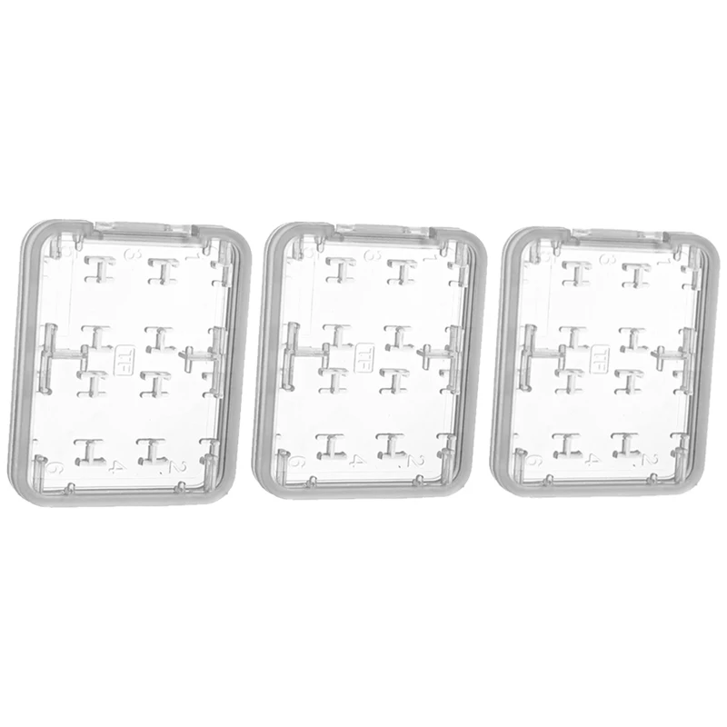 8in1 Sim-kaart Opbergdoos Transparante Geheugenkaarten Case Waterbestendig Houder Cover voor Micro SD SDHC TF Geheugenkaarten mini Box: Zilver