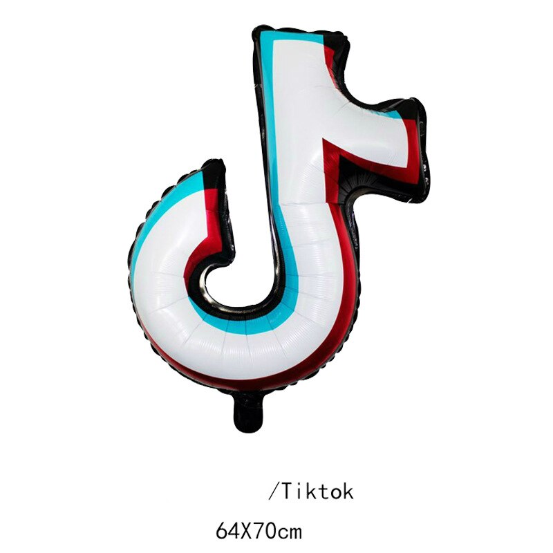 Popular Style 18-Inch TikTok Douyin Symbol Online Red Party Decoration Large Shaped Douyin Symbol Aluminum Balloon: 07