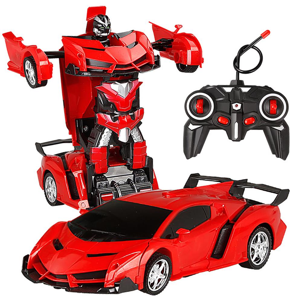 ZK20 Rc Transformator Auto 2 In 1 Auto Sport Rijden Auto 'S Schokbestendig Robot Modellen Afstandsbediening Auto Rc Voor kinderen: RC Red