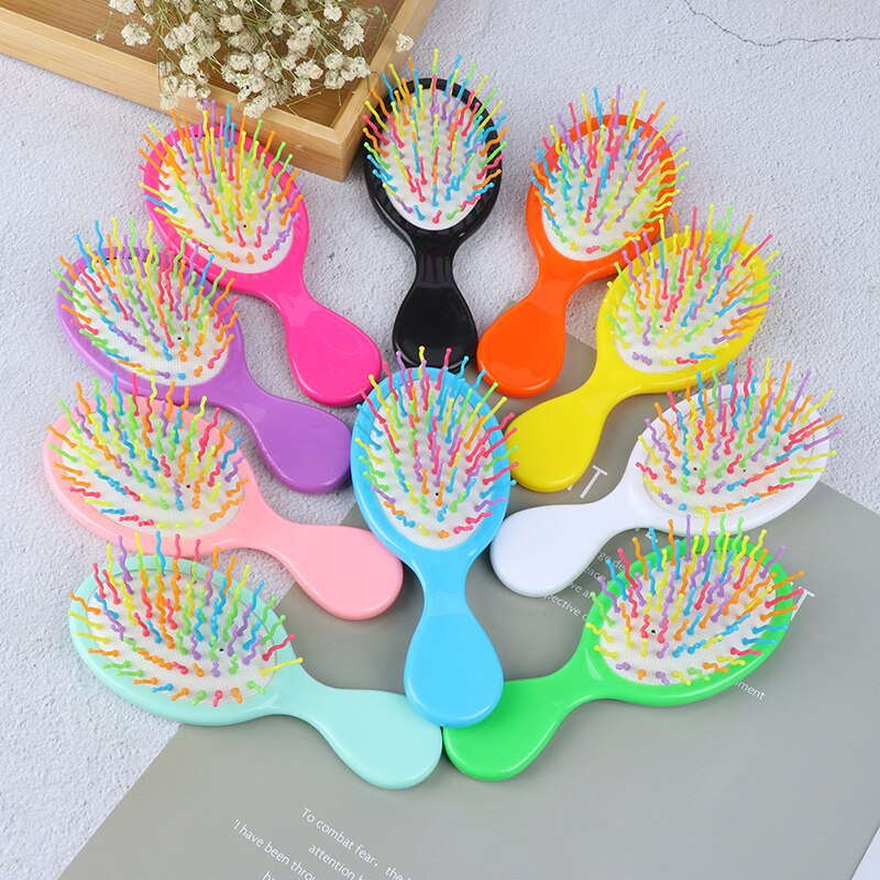 Baby Hair Comb Candy Color Plastic Hair Brush Child Portable Travel Anti-static Comfortable Head Massager Combs