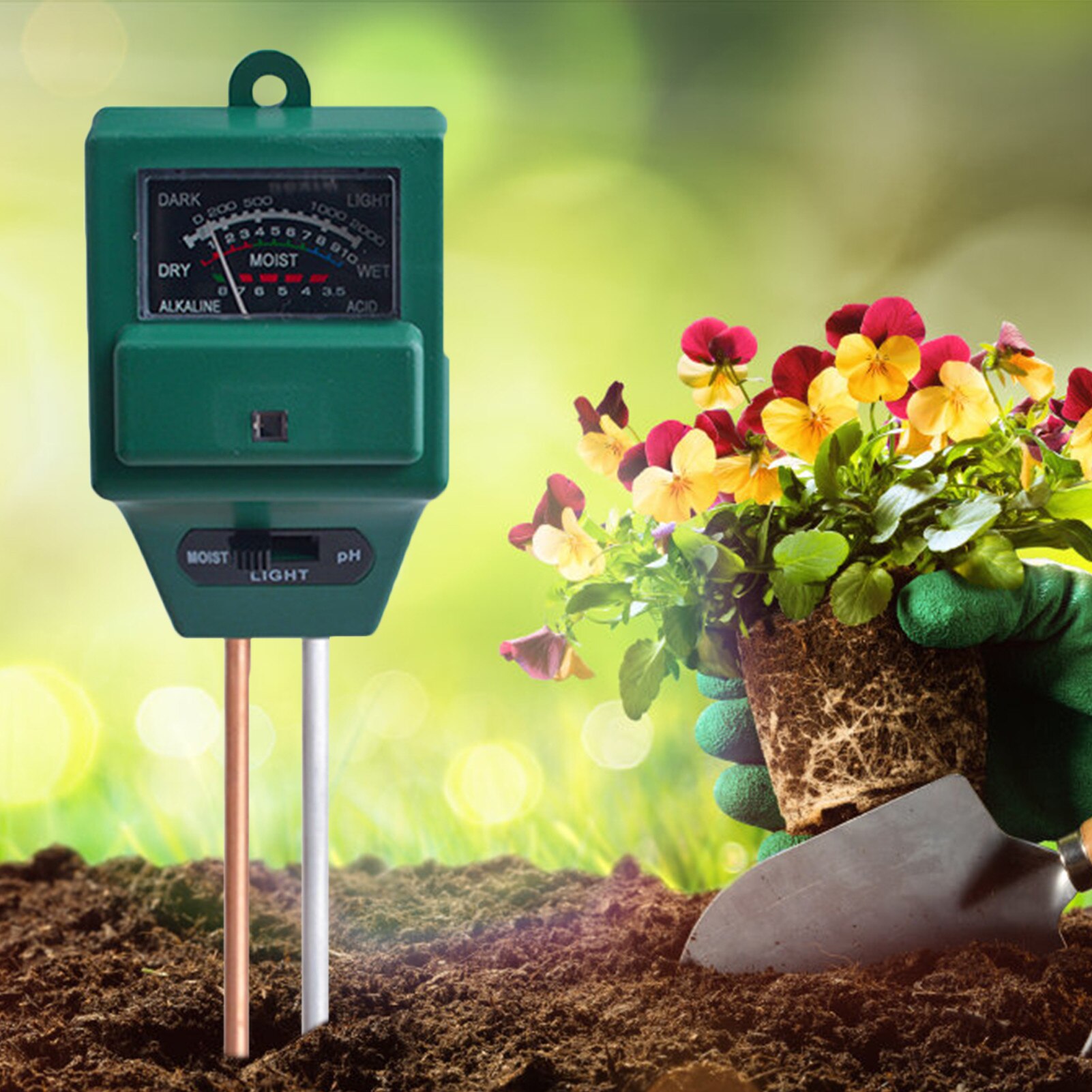 Soil Tester 3-in-1 Soil Meter Plant Soil Moisture Meter PH Meter Soil Test Meter Soil PH Meter for Gardening Farming Indoor