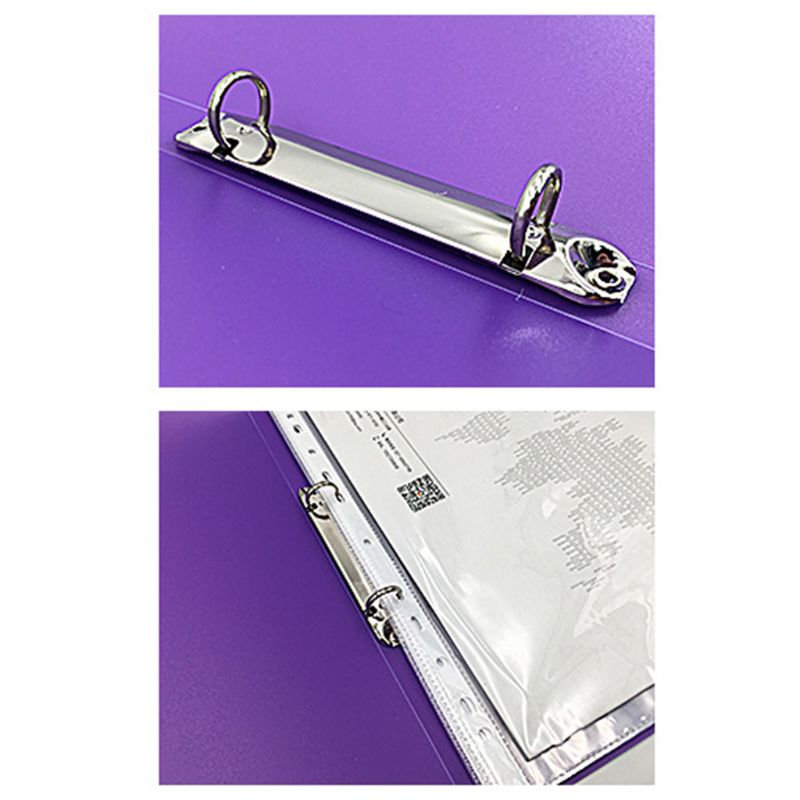 Carpeta de Anillas A4, papel de hoja suelta transparente coloreado, suministro de almacenamiento de carpetas