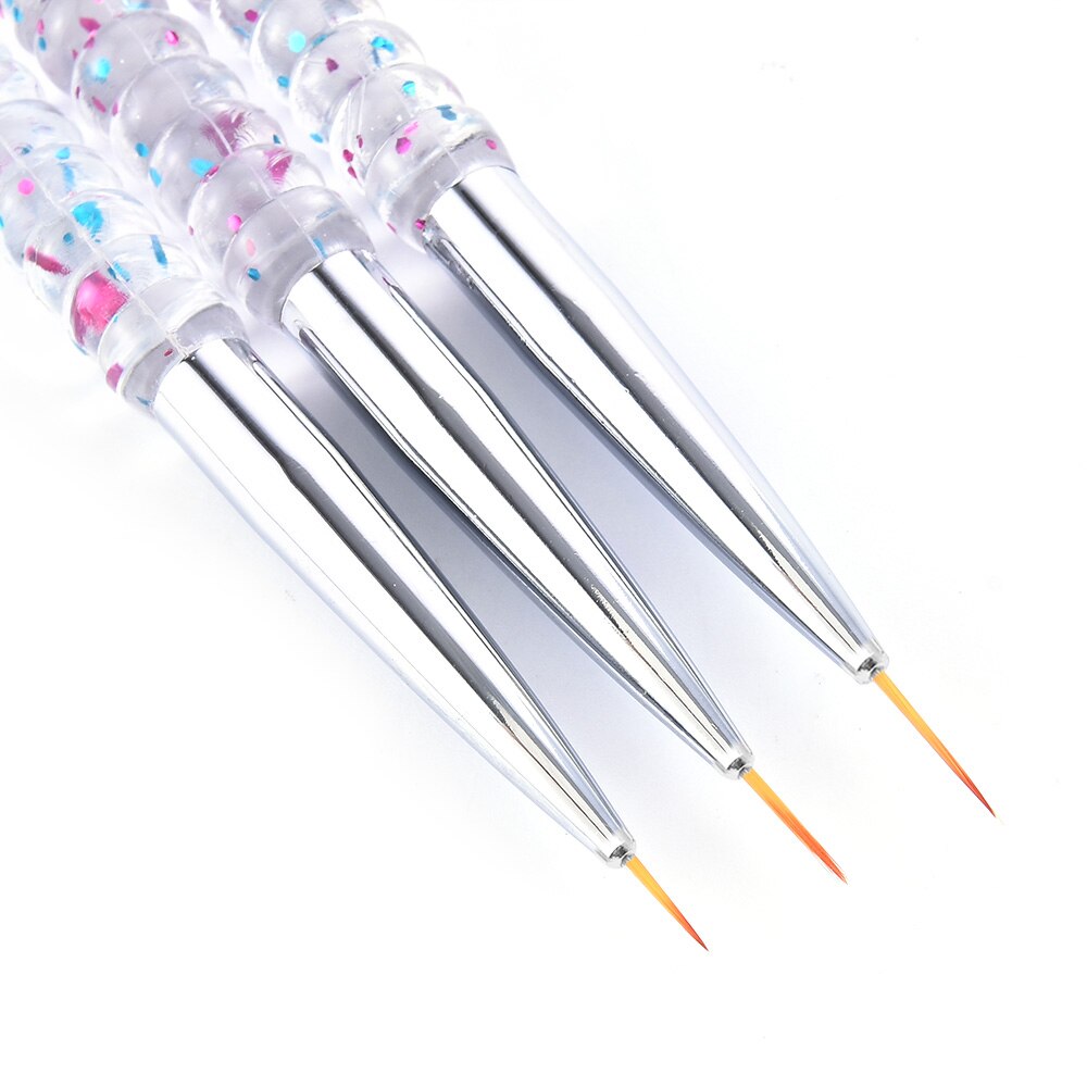 Pluma de dibujo de detalles, cepillo de línea para arte de uñas, de patrón de dibujo de uñas, cepillo de línea, cepillo de esmalte de uñas UV, 3 piezas