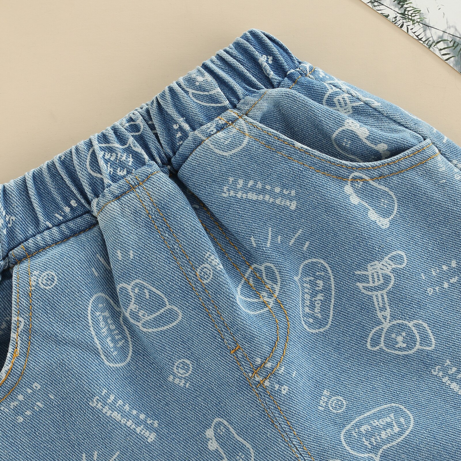2022 0-6Y Toddler Baby Boy Denim Pants Cartoon Dog Letter Print Elastic Waist Kids Summer Short Jeans Bottoms