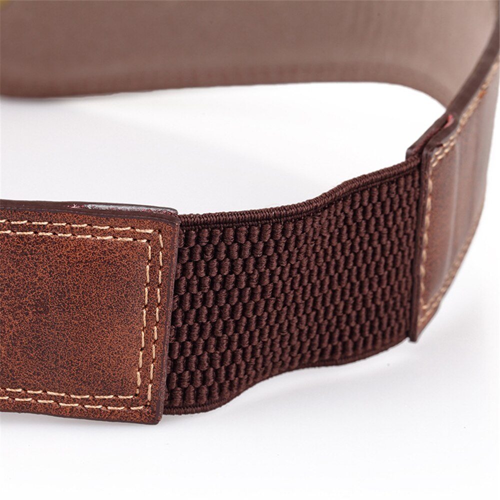 Top Womens Brede Leren Riem Punk Klinknagel Vrouwelijke Riemen Cumberbanden Bruin Dames Elastische Corset