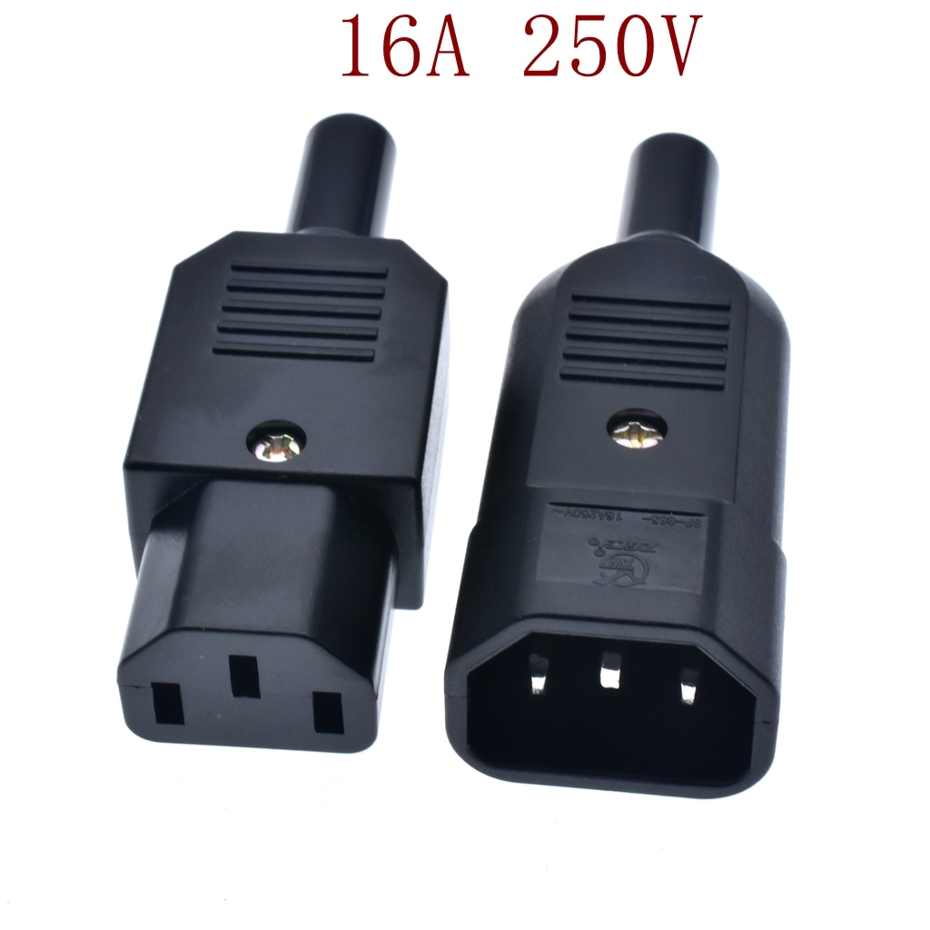 Iec 320 c14 hannplugg til  c13 hunnkontakt strømkontakt  ac 250v 16a