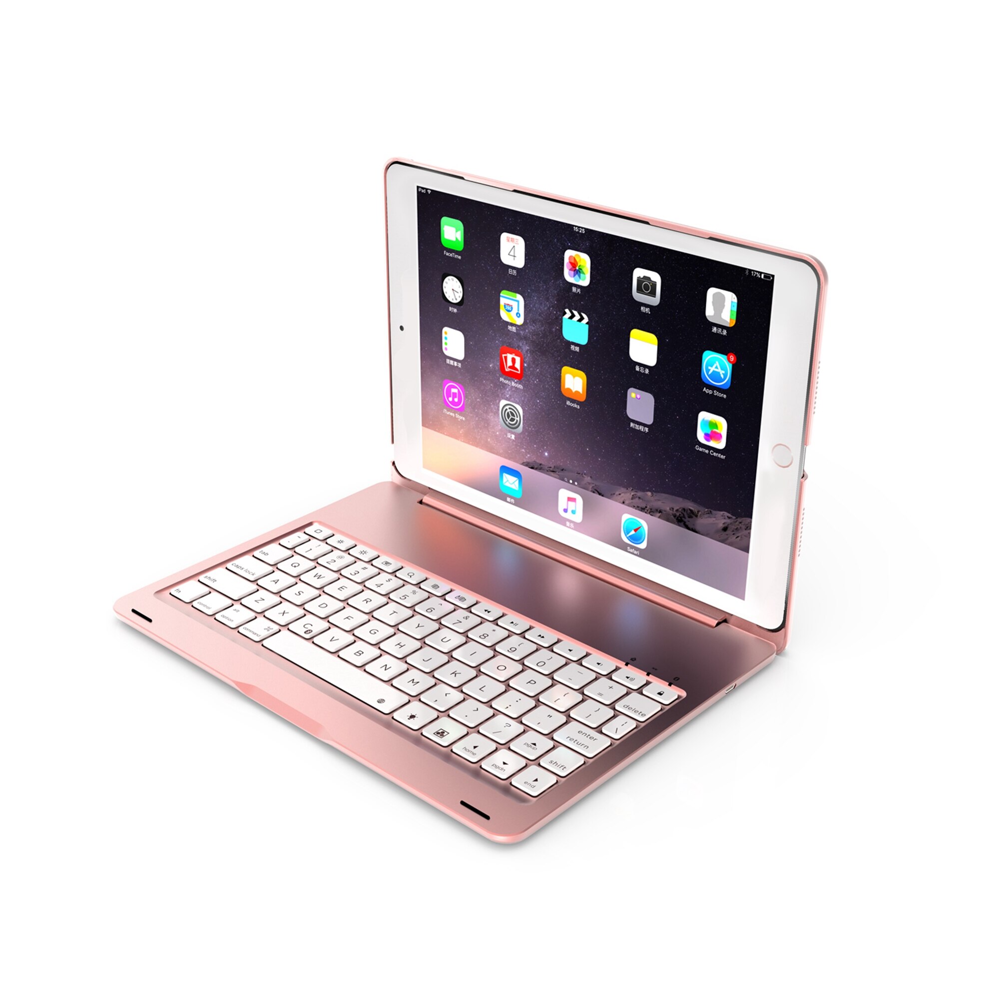 Draadloze Bluetooth Toetsenbord Cover Voor Ipad Air3 Pro10.5 Ipad 10.5 Inch Aluminium Light-Emitting 10.5 &#39;&#39;Bluetooth Toetsenbord case: Rose Gold