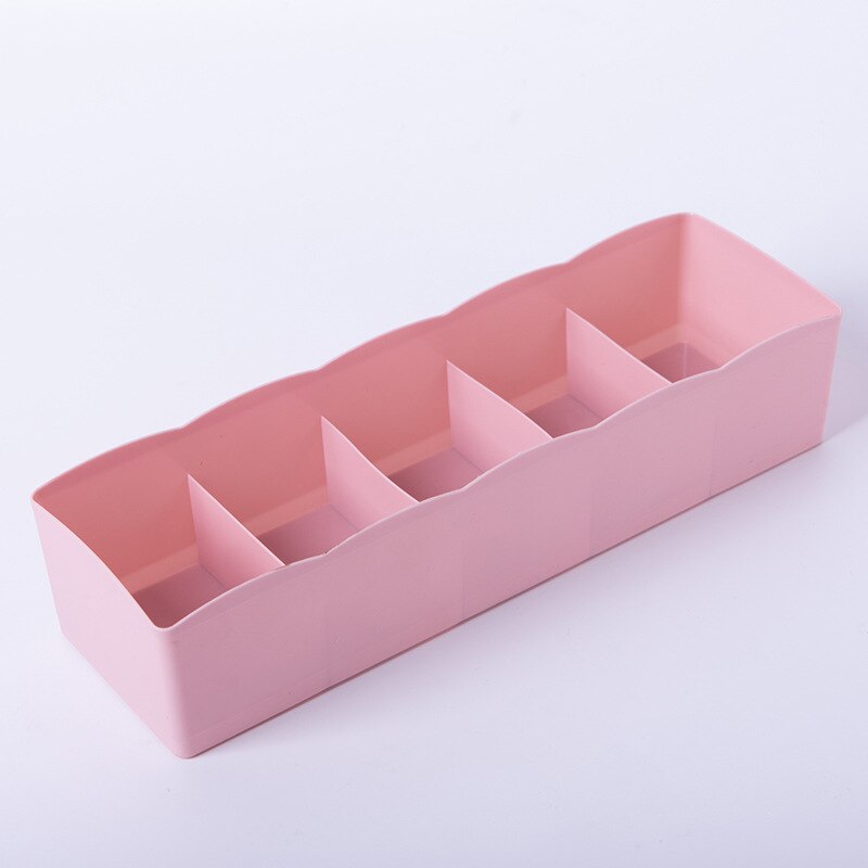 5 Compartment Multi-Purpose Underwear Bra Tie Drawer Storage Box Clothes Organizer Socks Case for Ties Bedroom: Nordic pink