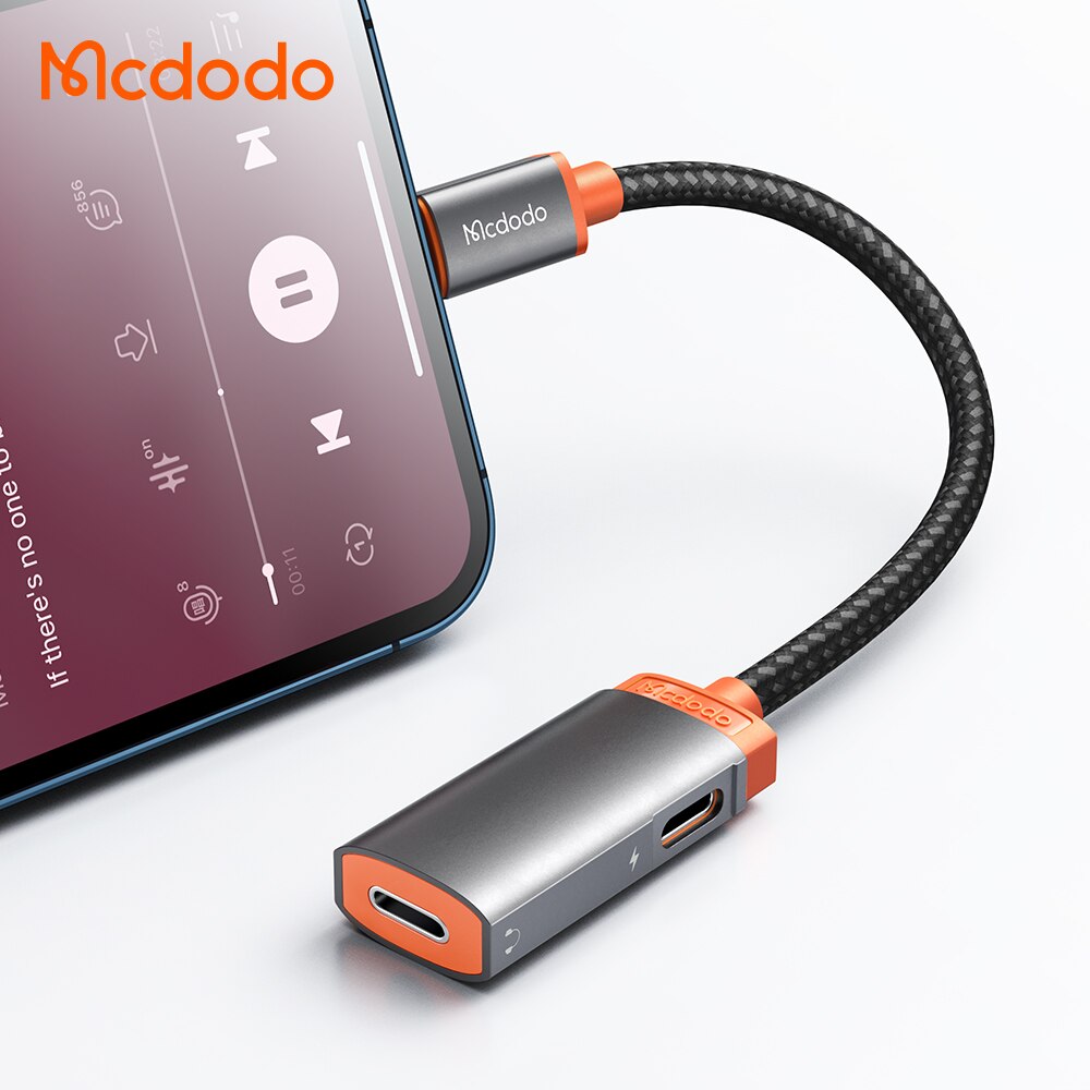 Mcdodo Lightning to Lightning&amp;3.5mm/Dual Lightning Audio Adapter Support iPhone 13ProMax 12ProMax 11ProMax Xr XsMax 8 7Plus