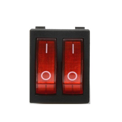 1pcs On-Off KCD8-212N KCD2 6Pin Black Red Boat Car Rocker Switch 16A 250V 20A 125V AC Button 6P 24*30mm 24x30 KCD3-606 KCD3-2: Red