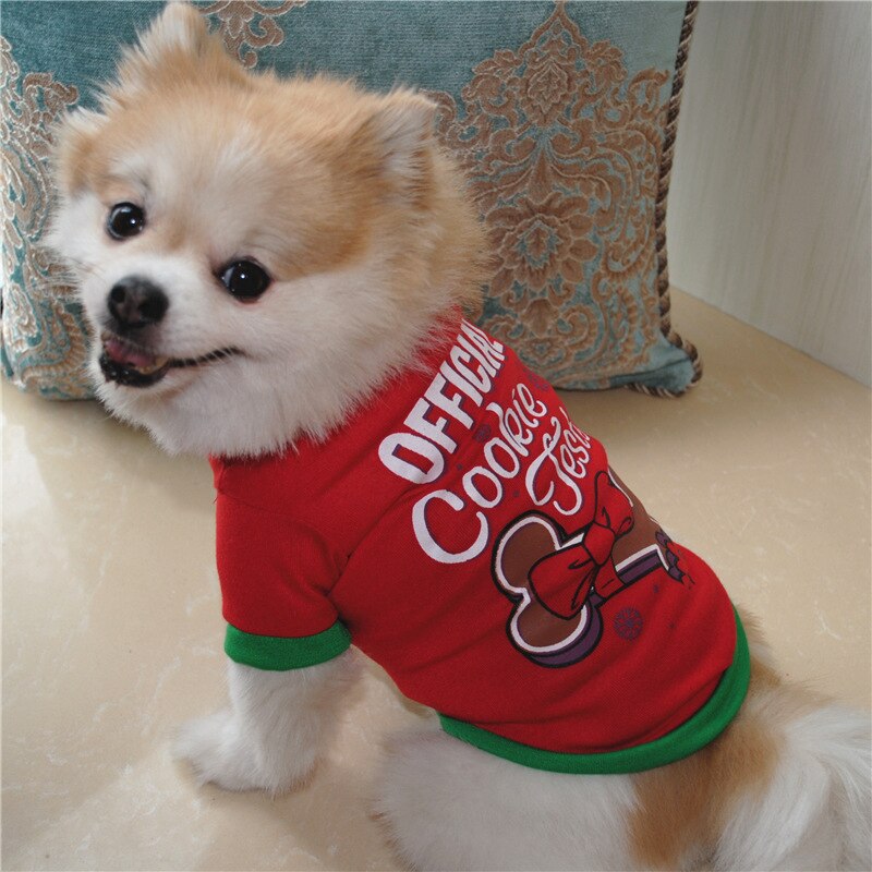 Christmas Dog Clothes For Small Dog Autumn Winter T-shirt Cute Dog Shirt Pet Clothes Pet Xmas Costumes Winter shirt