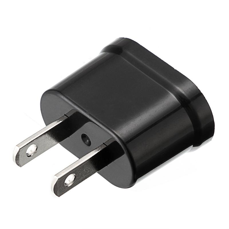 1 PCS EU to US Travel Charger Wall AC Power Plug Adapter 250V AC 10A Converter Plug Adaptor Europe to USA White/Black: Black