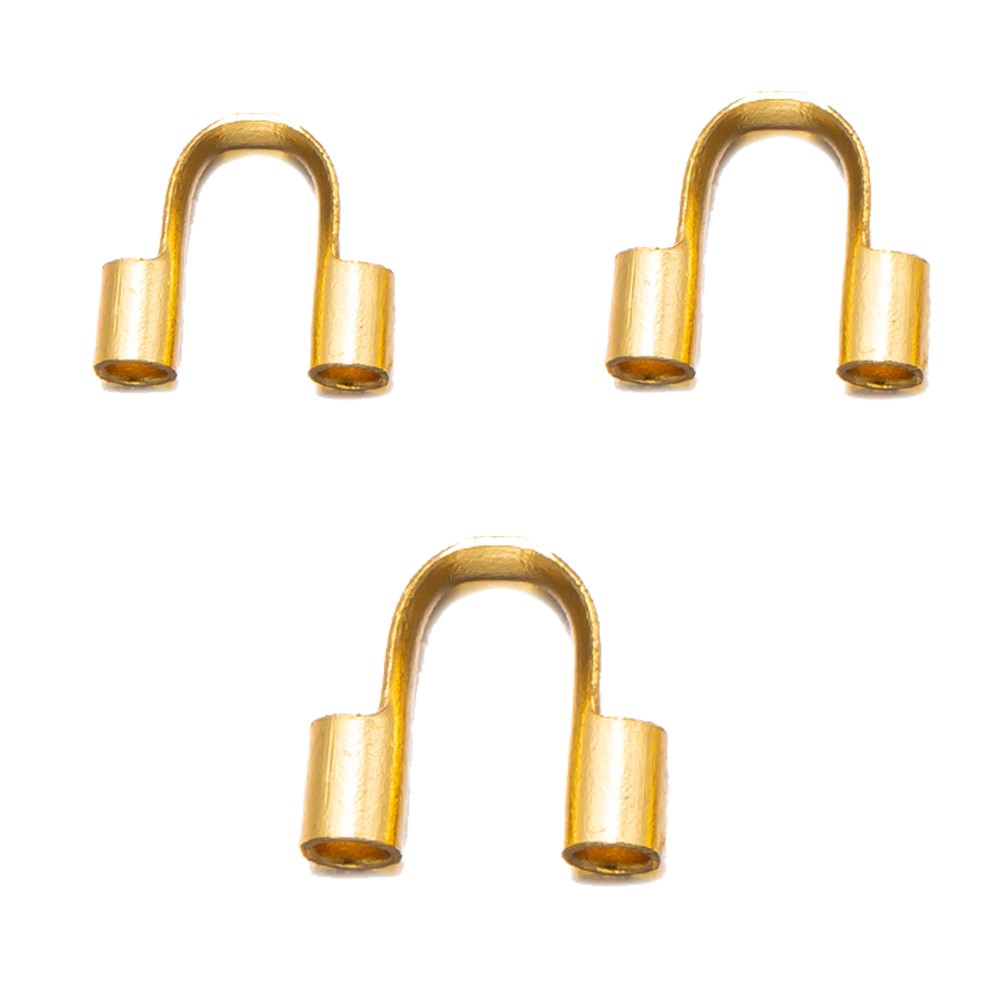 20/50pcs Gold Stainless Steel Wire Guards Thread Cable Protector Loops for Earring Bracelet Necklace Pendant DIY Jewelry Making