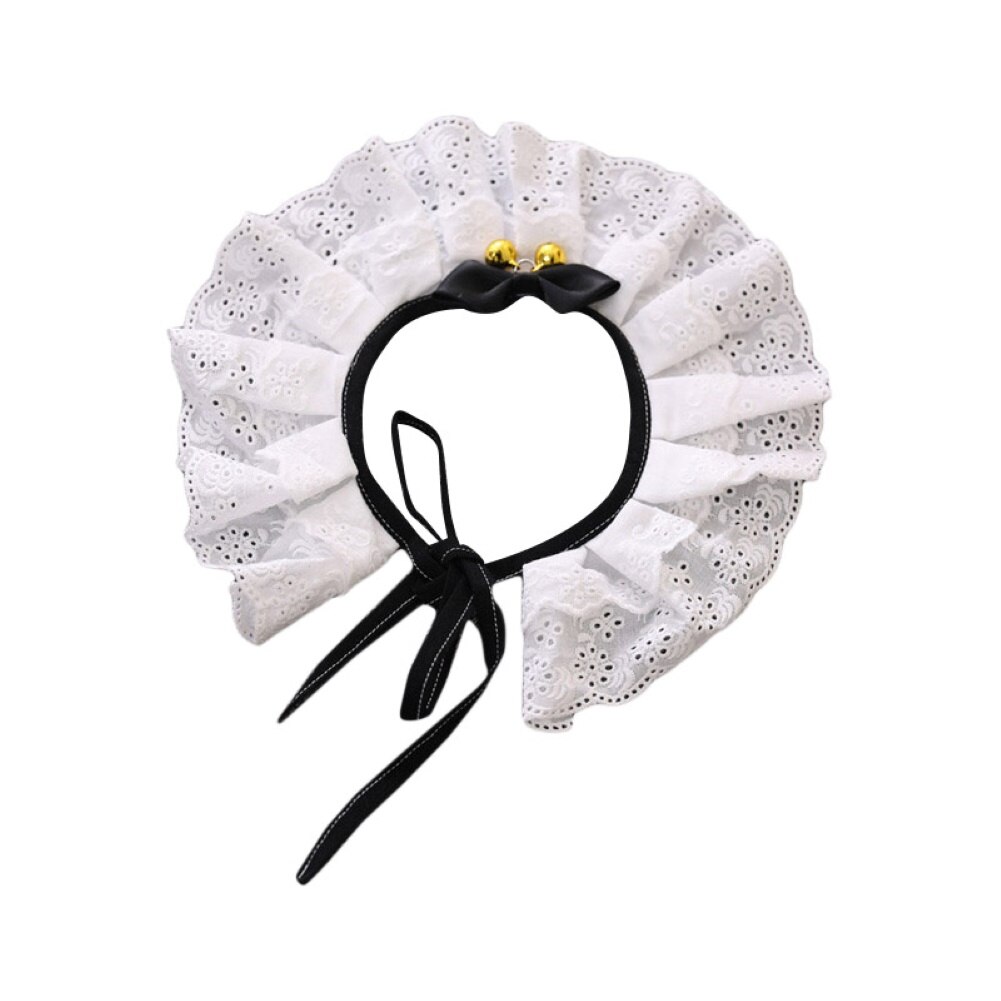 Collier cloche en dentelle pour chat, chaton fleur, nœud, ficelle, sangle de cou, fourniture pour animaux de compagnie, dentelle/fleur, décor de cou avec cloche