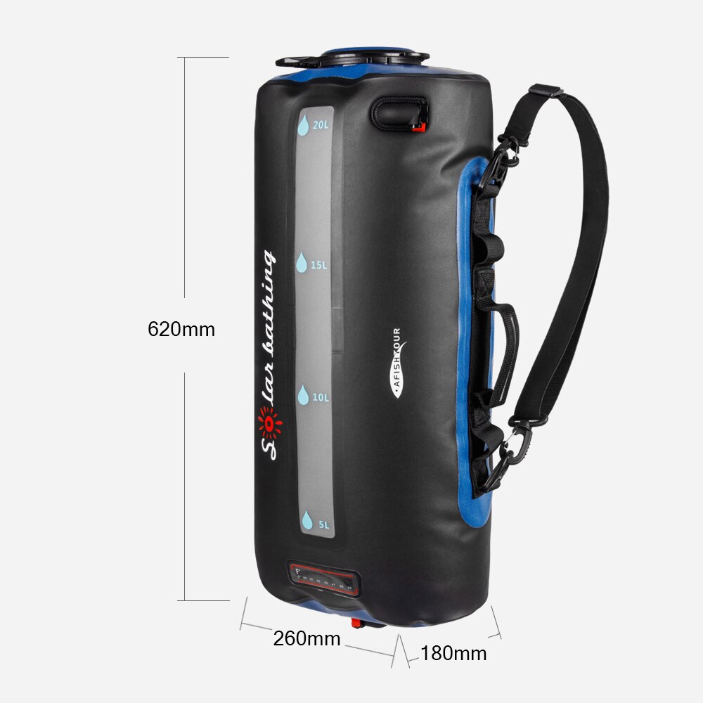 20L Grande Capacità TPU Borsa Doccia Esterna Portatile Doccia Calda Sacchetto di Riscaldamento Bagno Borracce E distributore Acqua per Il Campeggio Escursioni tutto'aperto