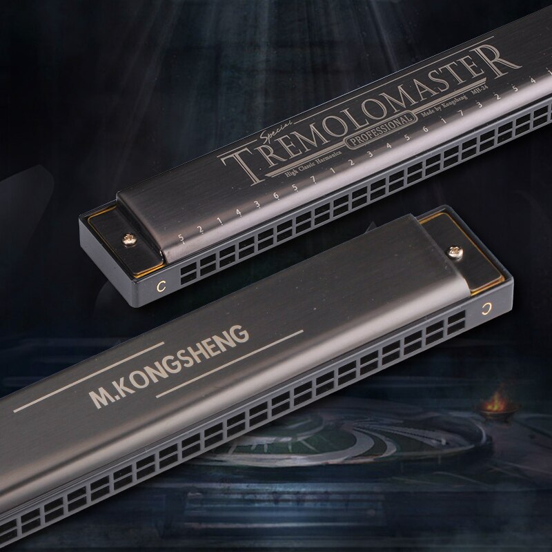 Kongsheng harmonica 24 trous bouche Ogan clé de C trémolo Harmonica