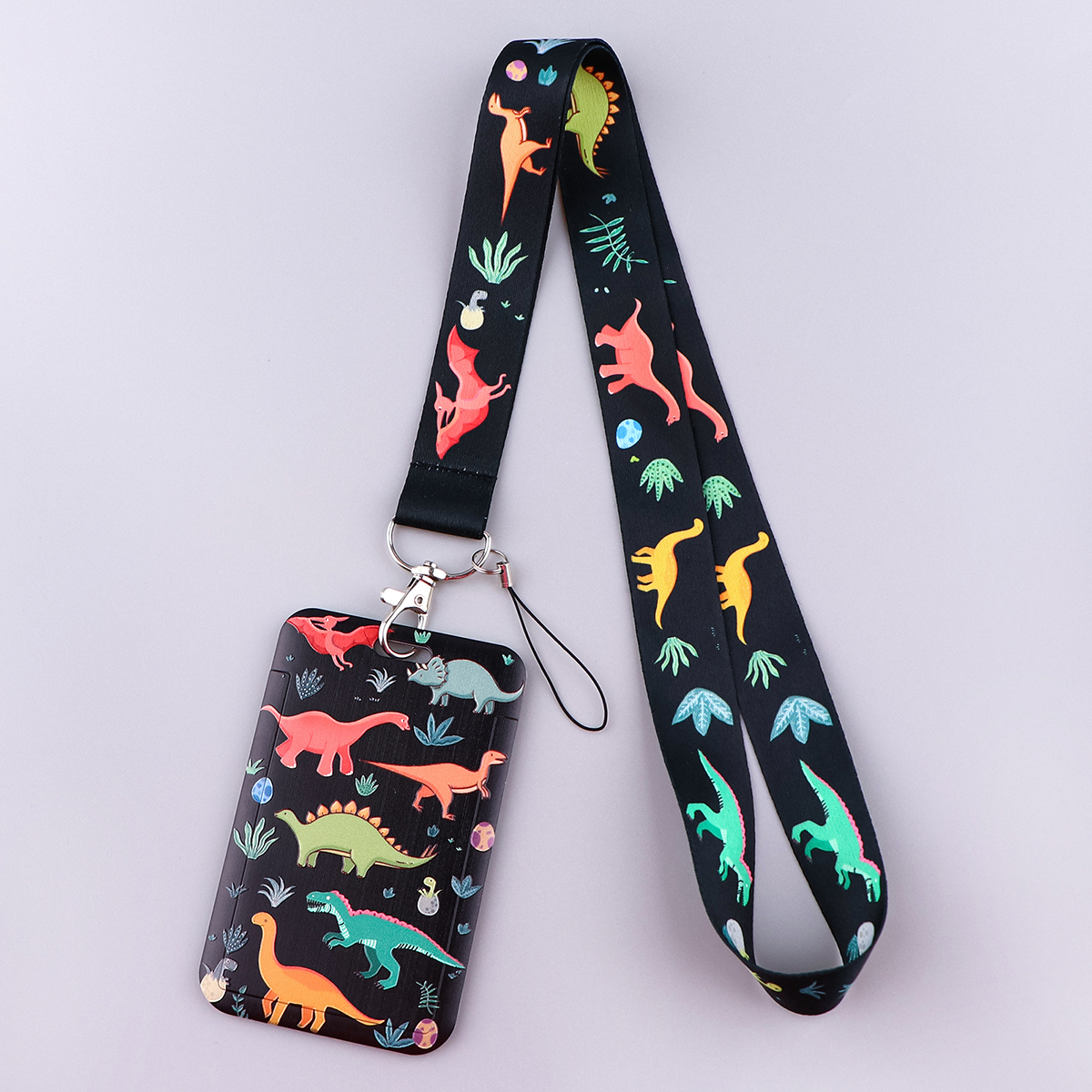 Porte-identifiant dinosaure mignon, lanières pour clés, sangle de cou, carte d'identité, sangles de téléphone portable, accessoires, pour garçons