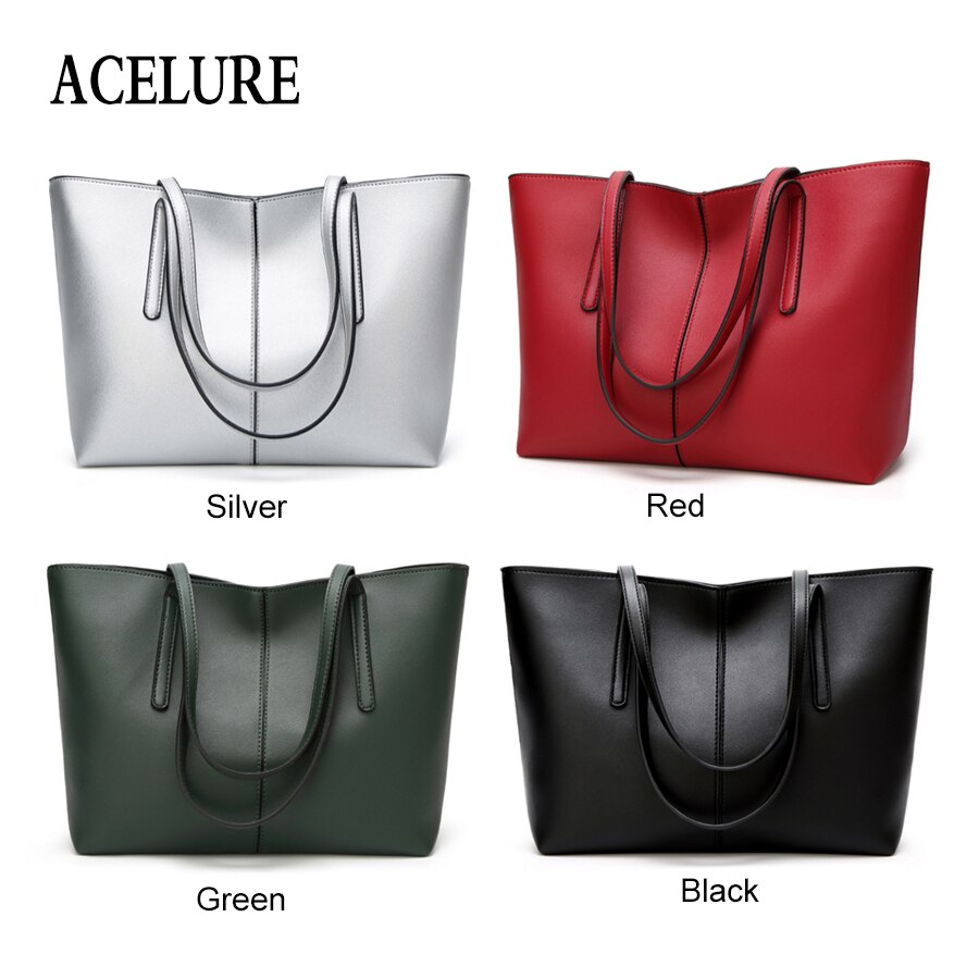 ACELURE doux sac à bandoulière en cuir synthétique polyuréthane pour les femmes solide haute capacité fourre-tout décontractés femme all-match sac à bandoulière dames sac à main