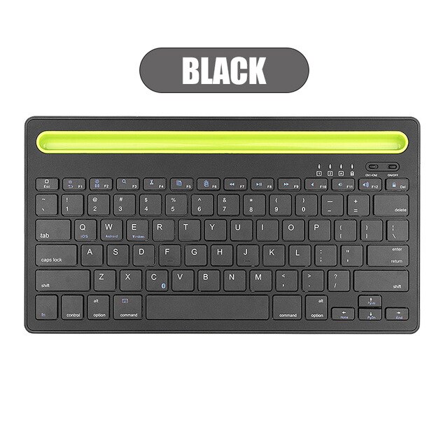 Dual Connect Wireless Bluetooth Keyboard For iPad Mini PC Laptop Keyboard For iPhone Samsung Xiaomi Tablet Mobile Phone Computer: Black