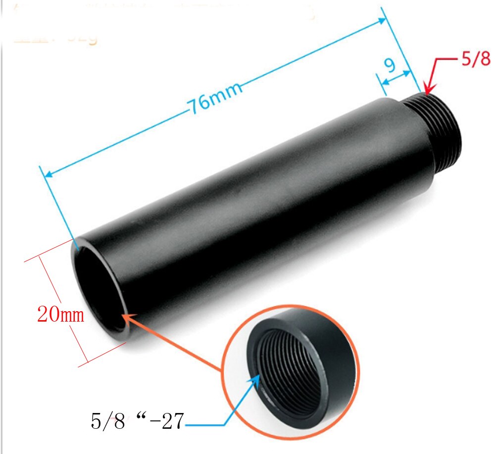 3" Aluminum Micro Rod With 5/8" Female To 5/8" 3/8" 1/4" Male Thread For Mic Mount camera tripod microphone