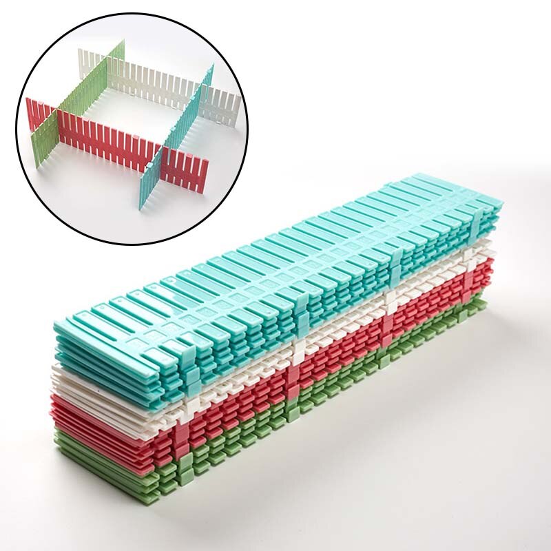 2/4PCS DIY Drawer Dividers Drawer Separator Organizers DIY Plastic Grid Adjustable Plastic Divider Household Storage Daily Use
