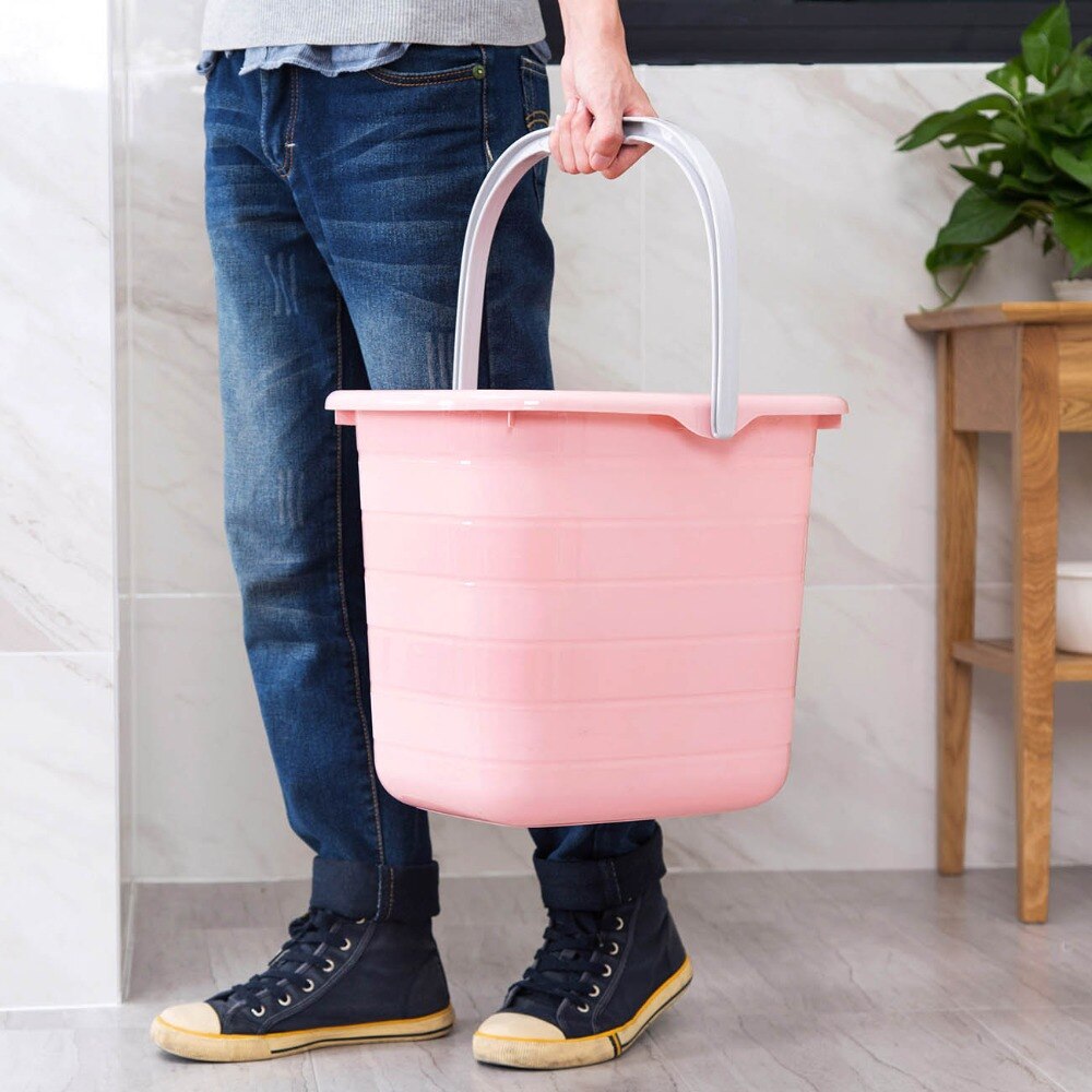 11L Plastic Mop Bucket Bathroom Laundry Buckets Portable Water Container Fishing Car Wash Bucket Large Pail Camping Kitchen
