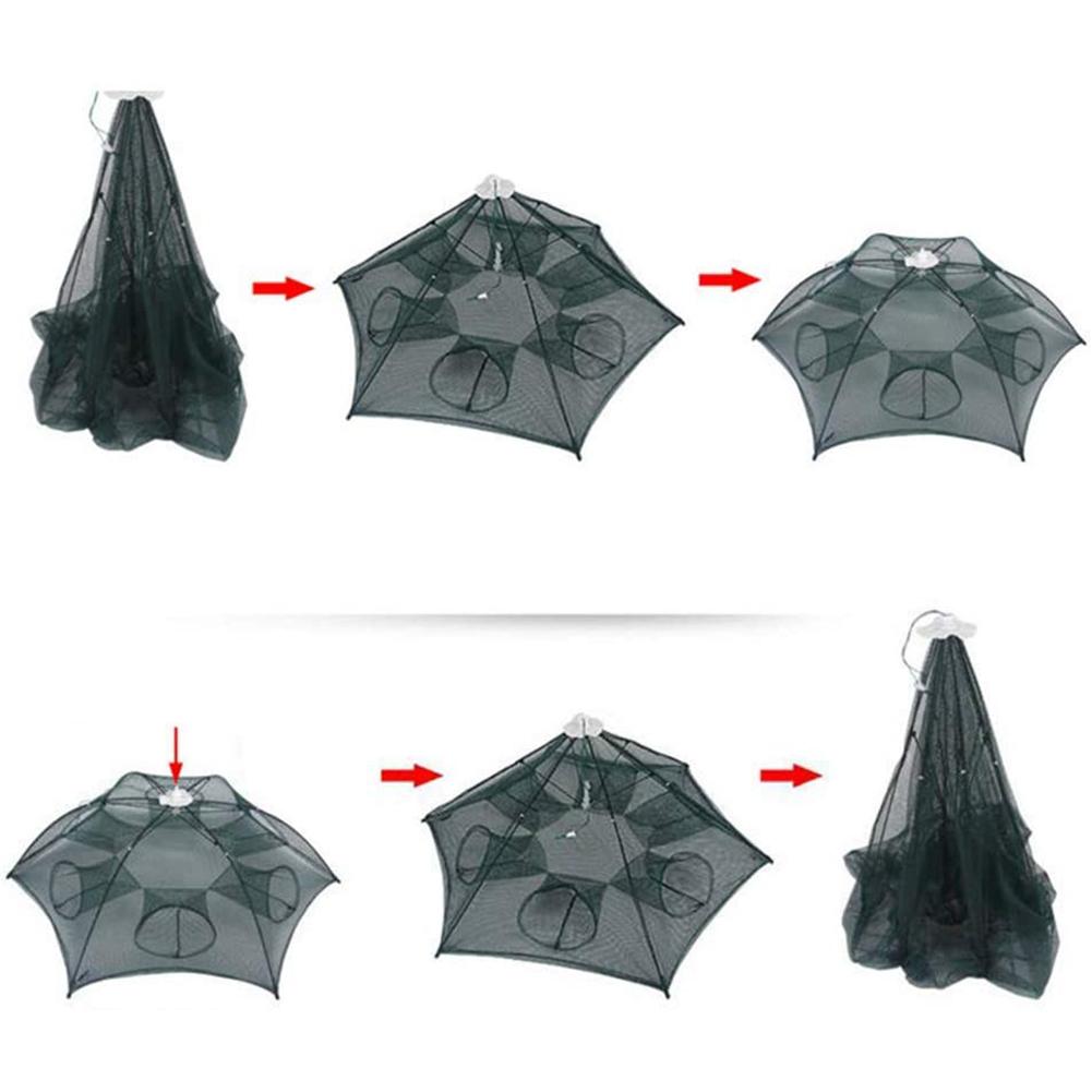 Strengthen 6-24 Holes Automatic Fishing Net Nylon Foldable Catch Fish Trap For Fishes Shrimp Minnows Crab Cast Mesh Fishing Net