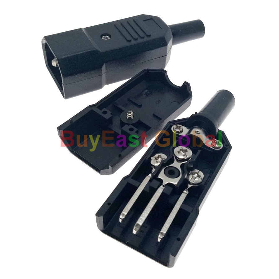 IEC C14 Male Plug, C13 Female Receptacle Rewireable PDU PSU Connector AC100~250V 10A
