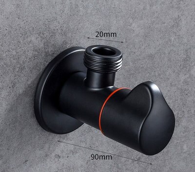Flling valves Bathroom Angle Valve Solid Brass /Cold Bath Hardware Accessories Black Baking G1/2 Toilet Water Stop Valve: Style 2