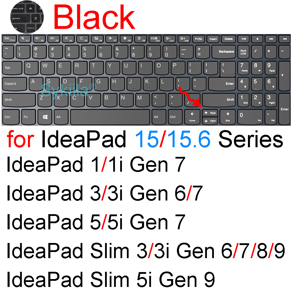 Tastaturabdeckung für Lenovo IdeaPad 3 schlank 3i Profi 5 biegen 5i 1 1i Gen 9 8 7 6 14 15 15,6 16 17 Silikon-Schutzhülle: Freier Raum