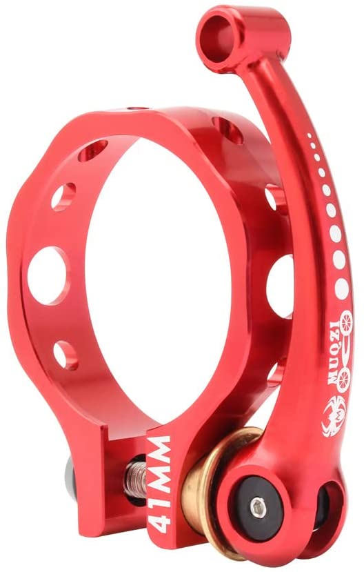 Bici 40/41mm morsetto reggisella blocco ultraleggero in lega di alluminio CNC modificato 14 pollici a sgancio rapido clip per tubo sella per bicicletta per MTB: rosso 41MM