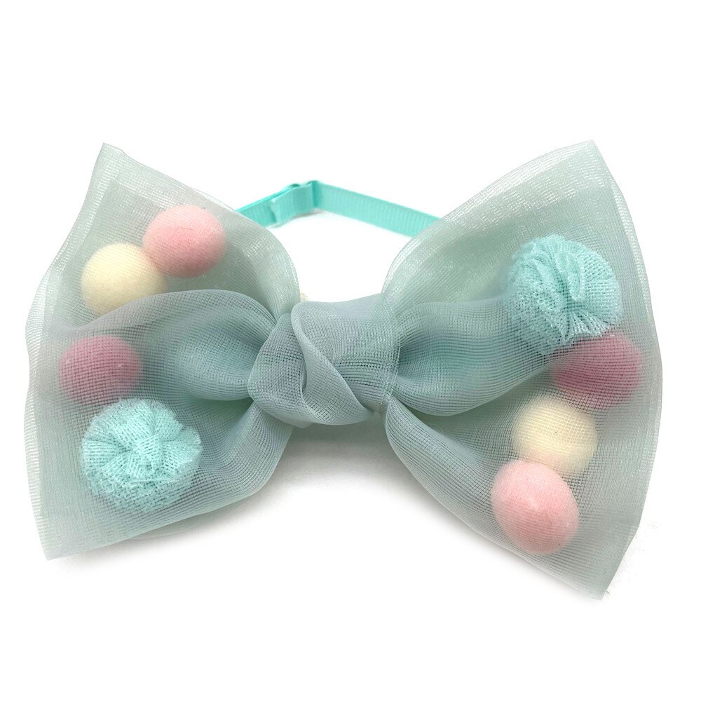 Nœud papillon avec boule de poils pour chien, accessoires pour chiots, de couleur unie, 30/50 pièces
