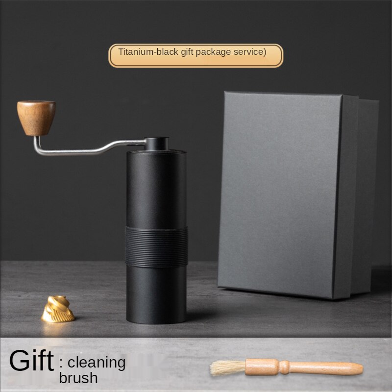 Double Bearing Manual Grinding Machine Titanium Stainless Steel Sharpening Full Alloy Machine Hand Make Coffee Grinder: titanium gold / Silver
